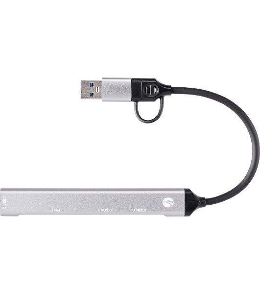 USB-концентратор VCOM DH297, USB 3.0/USB Type-C, USB/SD/TF, USB