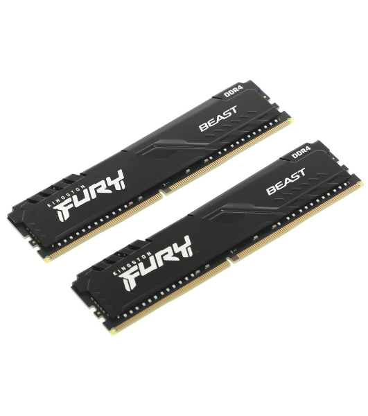 Оперативная память Kingston Fury Beast, DDR4, 64GB (2x32GB), 3200MHz, CL16, DIMM, черный