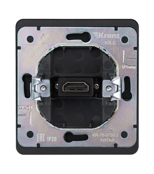 Розетка Kranz ROUND HDMI с/у оникс