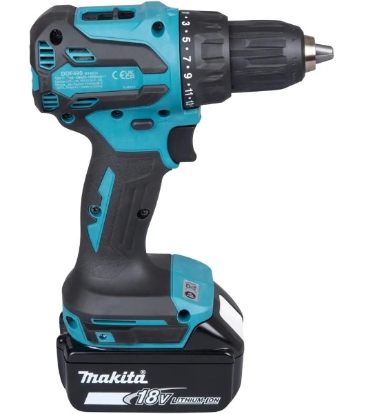 Дрель-шуруповерт Makita DDF490SFJ 12, 18 В, 3 Ач, 50 Нм, бесщеточный