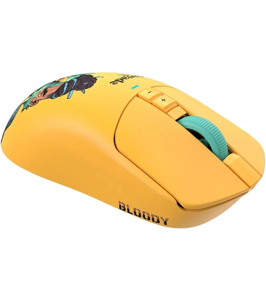 Мышь беспроводная/проводная A4Tech Bloody R72 Ultra желтый, 20000 dpi, радиоканал, USB-C, кнопки - 7