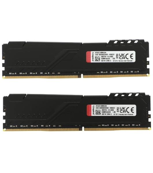 Оперативная память Kingston Fury Beast, DDR4, 64GB (2x32GB), 3200MHz, CL16, DIMM, черный