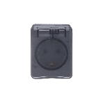 Розетка 1-м ОП AtlasDesign Profi54 16А IP54 250В с заземл. защ. шторки антрацит SchE ATN544045, фото 1