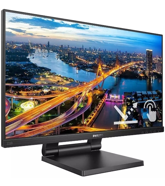 Монитор 21,5' Philips 222B1TC IPS 1920x1080, 75 Гц, 4 мс, 16:9, 250 кд/м2, 1xHDMI, 1хDP, 1xVGA, черный, сенсорный