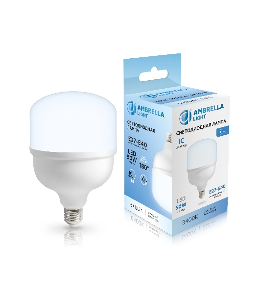 Лампа светодиодная Ambrella light 1205006 LED T120 50W IC E27-E40 6400K 175-265V