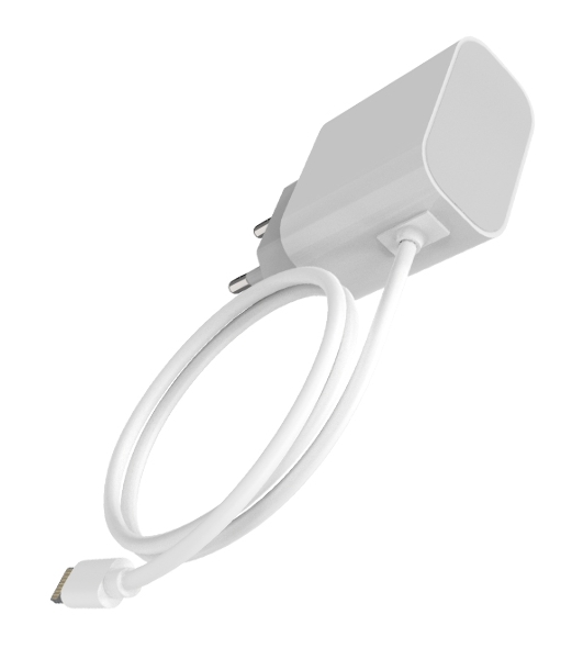 Сетевое зарядное устройство Maxvi CHL-240L Lightning 2.4A, литой кабель 1.2м, белый