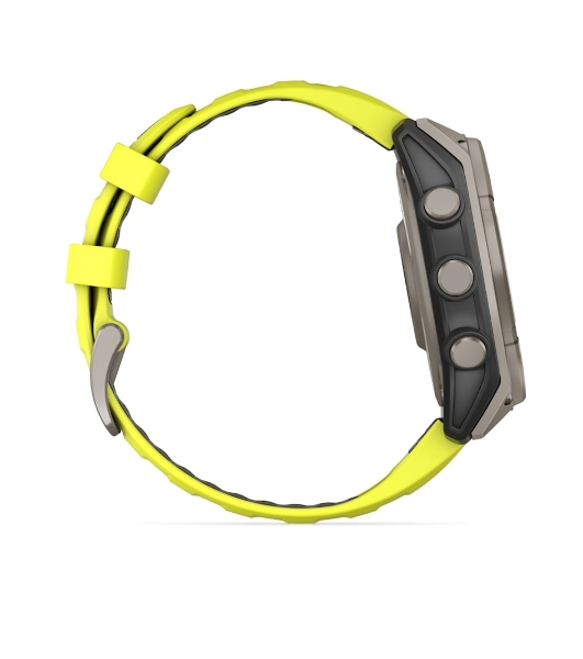 Умные часы Garmin Fenix 8, 1.6' AMOLED, Wi-Fi, Bluetooth, NFC, 100м, серебристый / желтый