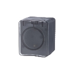 Розетка 1-м ОП AtlasDesign Profi54 16А IP54 250В с заземл. защ. шторки антрацит SchE ATN544045, фото2