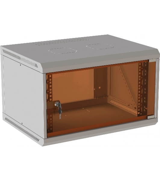 Шкаф коммутационный Suprlan (05-1060) настенный 6U 600x350 мм пер. дв. стекл направл. под закл. гайки 70 кг RAL 7035 285 мм 13.3 кг 360 мм