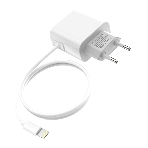 Сетевое зарядное устройство Maxvi CHL-240L Lightning 2.4A, литой кабель 1.2м, белый, фото5