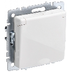 Розетка 1-местная IEK BRITE РСбш10-3-БрБ (BR-R16-16-K01) с заземлением, с защитными шторками и крышкой, 16А, IP20, белый, фото 1