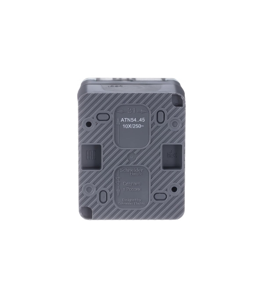 Розетка 1-м ОП AtlasDesign Profi54 16А IP54 250В с заземл. защ. шторки антрацит SchE ATN544045