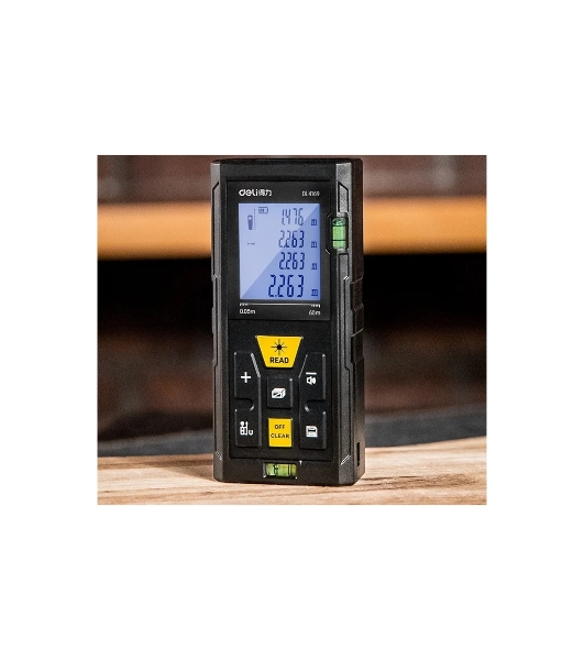 Лазерный дальномер Deli DL4169 (Диапазон измерения 0,05~60м, точность измерения: ±3мм)