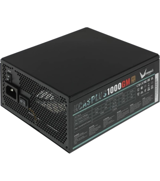 Блок питания Aerocool/Formula 1000W Retail KCAS PLUS 1000GM, 80 PLUS Gold, ATX v2.4, модульный, fan 14cm, 6x PCI-E [6+2-Pin], 10x SATA, 6x MOLEX