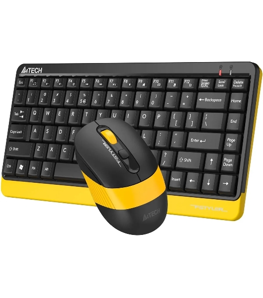 Комплект клавиатура+мышь A4Tech FStyler F1110 Bumblebee проводной, USB, 1200 DPI, жёлтый/чёрный