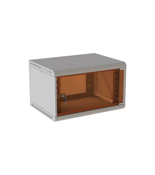 Шкаф коммутационный Suprlan (05-1063) настенный 6U 600x450 мм пер. дв. стекл направл. под закл. гайки 70 кг RAL 7035 385 мм 15.7 кг 360 мм