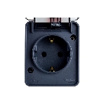 Розетка 1-м ОП AtlasDesign Profi54 16А IP54 250В с заземл. защ. шторки антрацит SchE ATN544045, фото5