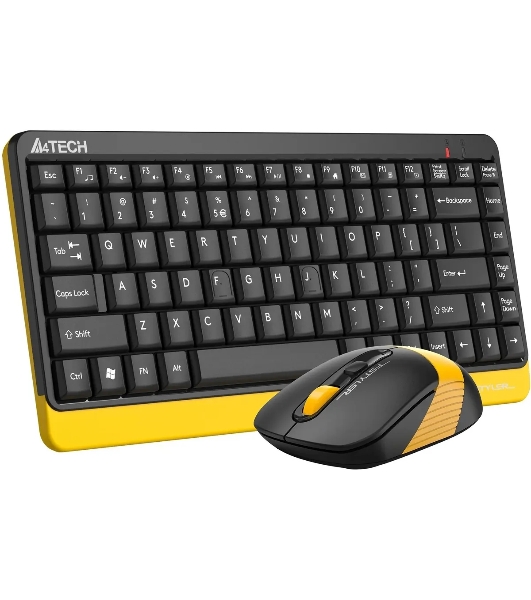 Комплект клавиатура+мышь A4Tech FStyler F1110 Bumblebee проводной, USB, 1200 DPI, жёлтый/чёрный
