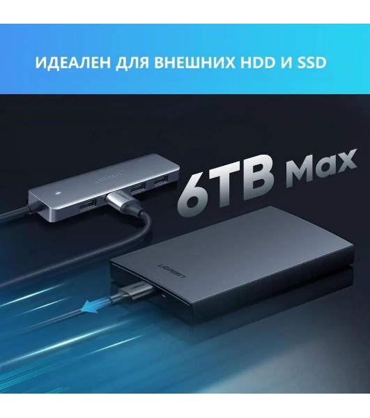 USB-концентратор UGREEN CM219-70336, USB Type-C, USB, USB Type-C