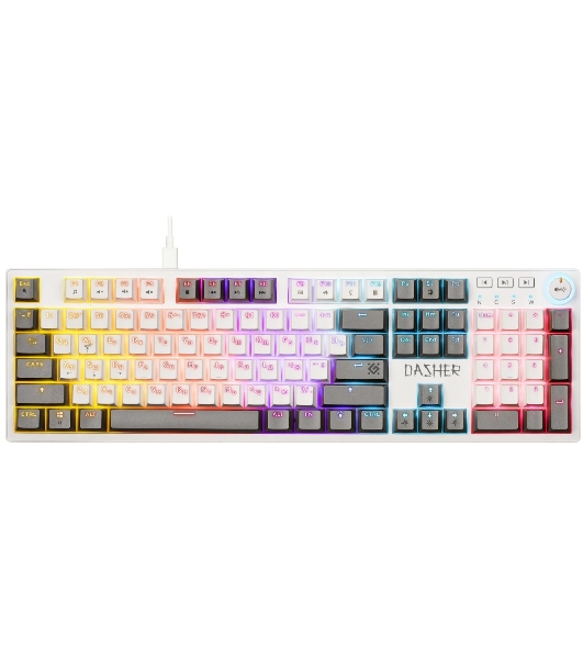 Клавиатура Defender Dasher GK-472 проводная, USB Type-A, белый/серый