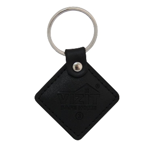 Ключ VIZIT RF3.2 Черный (RFID-13.56 МГц). Кожаный брелок с тиснением логотипа, черный. Встроенная защита от несанкционированного копирования. Используется совместно с модификациями блоков вызова и контроллеров ключей, имеющих в наименовании литеру - F.