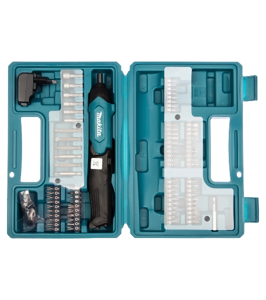 Отвертка аккумуляторная Makita DF001DW Отвертка ак, 3.6В,встр1.5А·ч Li-ion,220об\мин,4Нм,0.36кг,чем,н-р акс 81шт,подсв,USB шнур