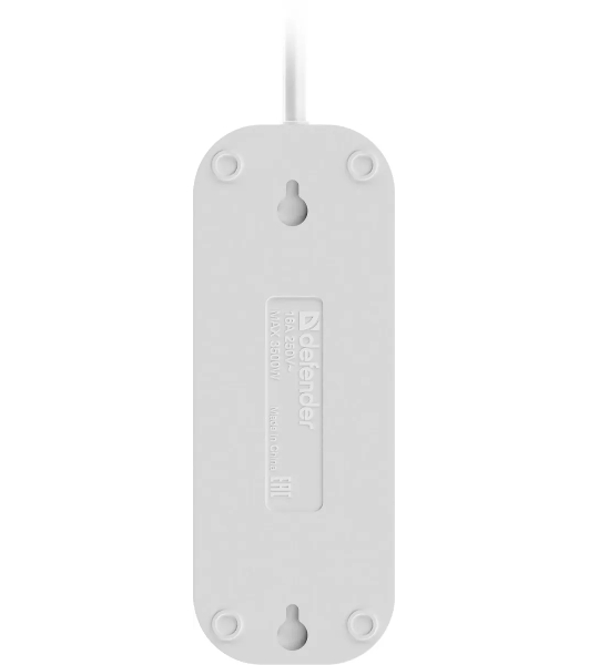 Удлинитель Defender R330 16 А, 3 роз х 2 м, белый
