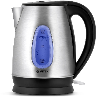 Чайник электрический Vitek VT-7039, 2200 Вт, серебристый и черный