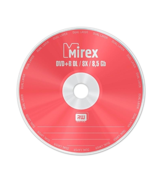 Диск DVD+R Mirex 8.5 Gb, 8x, Slim Case (1), Dual Layer (1/50)