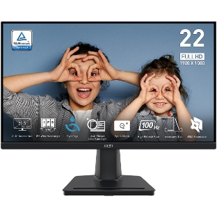 Монитор 21.5' MSI Pro MP225 IPS 1920x1080, 100 Гц, 1 мс, 16:9, 250 кд/м2, 1xHDMI, 1x3.5 мм, черный