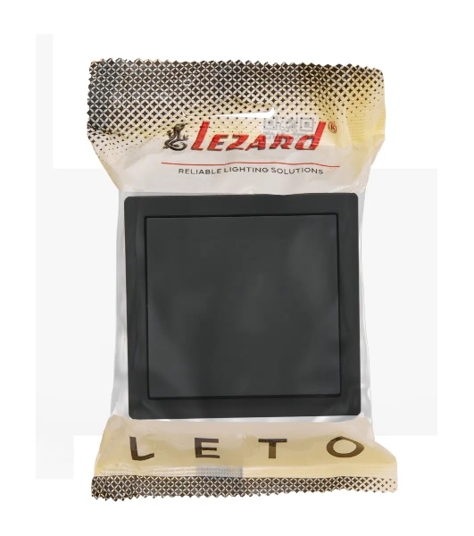 Выключатель 1-клав. LETO черный бархат LEZARD 752-4200-100