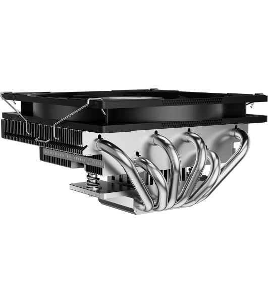 Кулер для процессора PCCooler RC600-67 (125W, 4-pin PWM, 67.5mm, Al, 4x6mm, 1x120мм, 62.5CFM, 32.5dBA, 2300RPM, S: 1851/1700/1200/115X, AM5/AM4, черный)