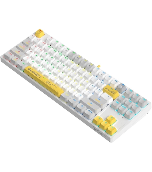 Клавиатура проводная A4Tech Bloody S87 Energy (S87 USB ENERGY WHITE) USB белый/желтый