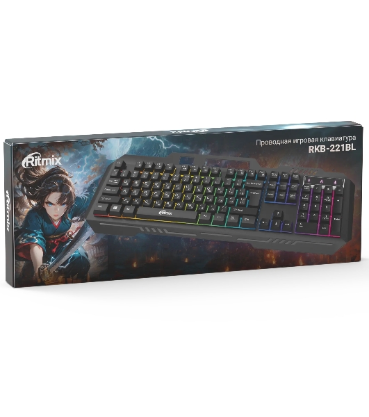 Клавиатура проводная Ritmix RKB-221BL черный