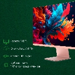 Монитор 27' DIGMA PRO Art L IPS 2560x1440, 165 Гц, 5 мс, 16:9, 300 кд/м², 1xHDMI, 1xDP, 1xUSB-C, 2x2 Вт, розовое золото, фото2