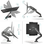 Кронштейн (держатель) ONKRON G80 для монитора 13'-32' дюймов настольный, черный, фото10