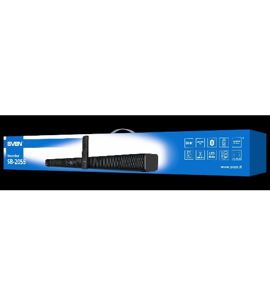 Саундбар SVEN SB-2055, черный, (80 Вт, Bluetooth, HDMI, ПДУ, Optical, USB, дисплей)