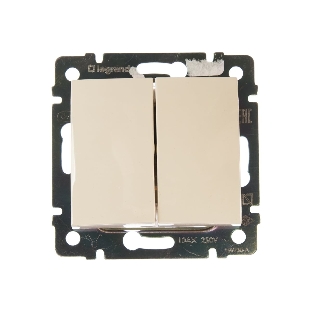 Выключатель Legrand 774305 Valena двухклавишный 10 AX(слоновая кость)