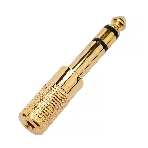 Аудио переходник Cablexpert A-63M-35F, Jack6.3(M) на Jack3.5(F) стерео, золотой, пакет, фото 1