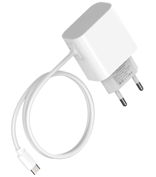 Сетевое зарядное устройство Maxvi CHL-240T 2.4A, with Type-C cable, белый