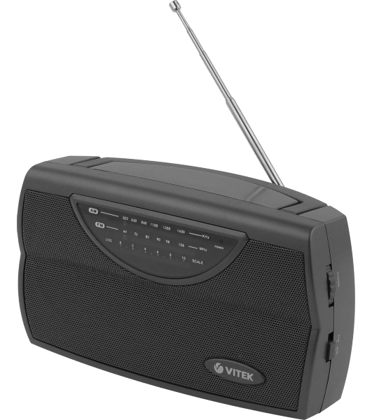 Радиоприемник Vitek VT-3591 (GY) LED индикатор Телескопическая антенна Тип батареек	UM-1