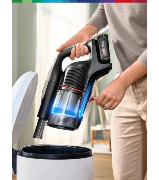 Пылесос вертикальный Bosch BCS931GAC серый, питание от аккумулятора, 2200 Вт, уборка сухая, пылесборник 0.4 л
