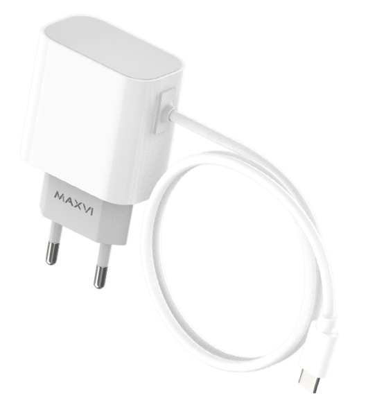 Сетевое зарядное устройство Maxvi CHL-240T 2.4A, with Type-C cable, белый