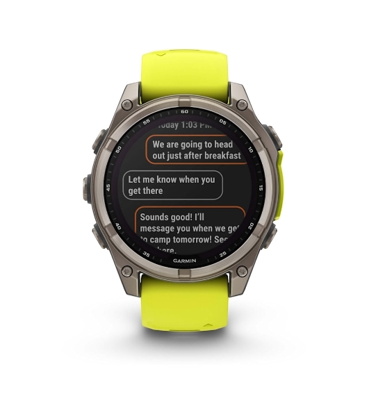 Умные часы Garmin Fenix 8, 1.6' AMOLED, Wi-Fi, Bluetooth, NFC, 100м, серебристый / желтый