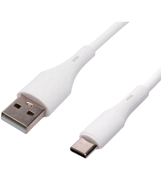 Кабель USB2.0 Cablexpert CC-USB2S-AMCM-1M-W, AM/Type-C, 3А, 18Вт, QC3.0, силиконовый, медь, 1м, белый, пакет
