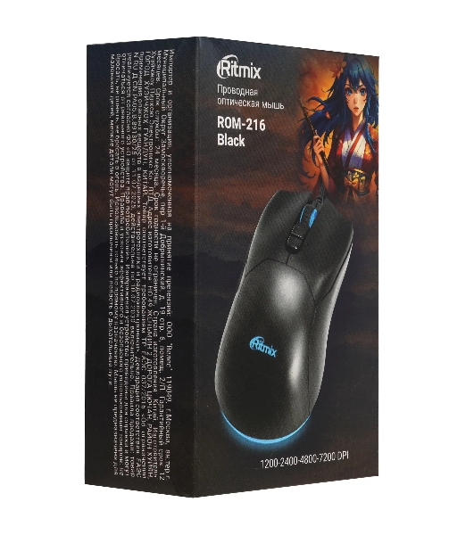 Мышь проводная Ritmix ROM-216 Black