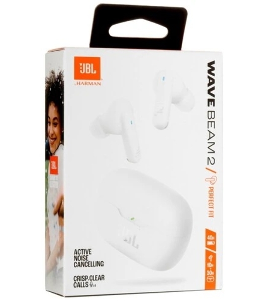 Наушники TWS JBL Wave Beam 2 белый, внутриканальные, Bluetooth