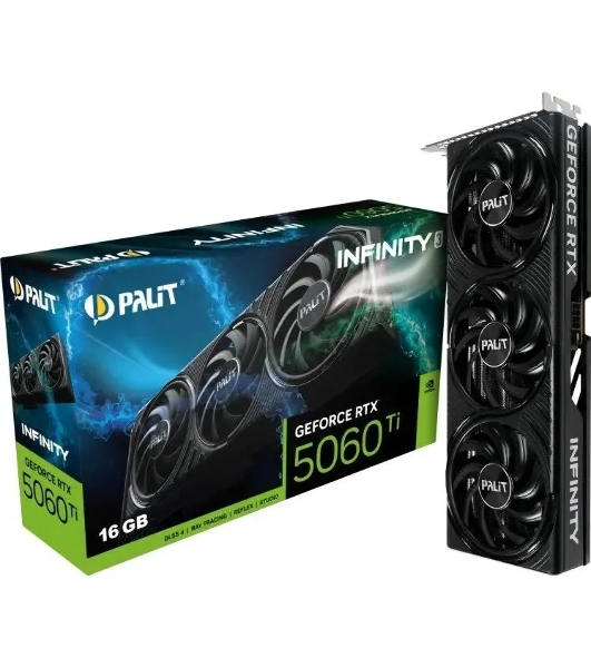 Видеокарта Palit RTX 5060Ti INFINITY 3 RTX 5060TI 16Gb 128bit GDDR7 PCI-E 5.0 2407/28000 HDMIx1 DPx3 HDCP Ret