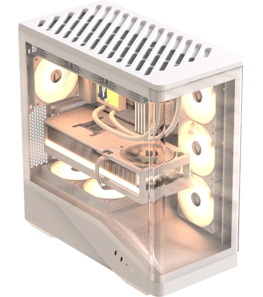 Компьютерный корпус Formula V Line Crystal U9 PA White, ATX, TYPE-C*1, USB3.0*2, Curved Glass, SIDE 3x PERFORMANCE ARGB, REAR 1x PERFORMANCE ARGB