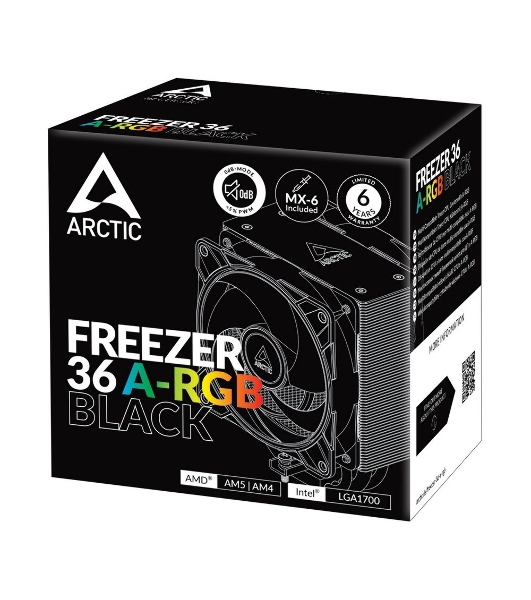 Кулер для процессора Arctic Freezer 36 A-RGb черный, 120 мм, алюминий/медь, 2000 об/мин, 22.5 дБ, 4 pin, 200 Вт, 159 мм